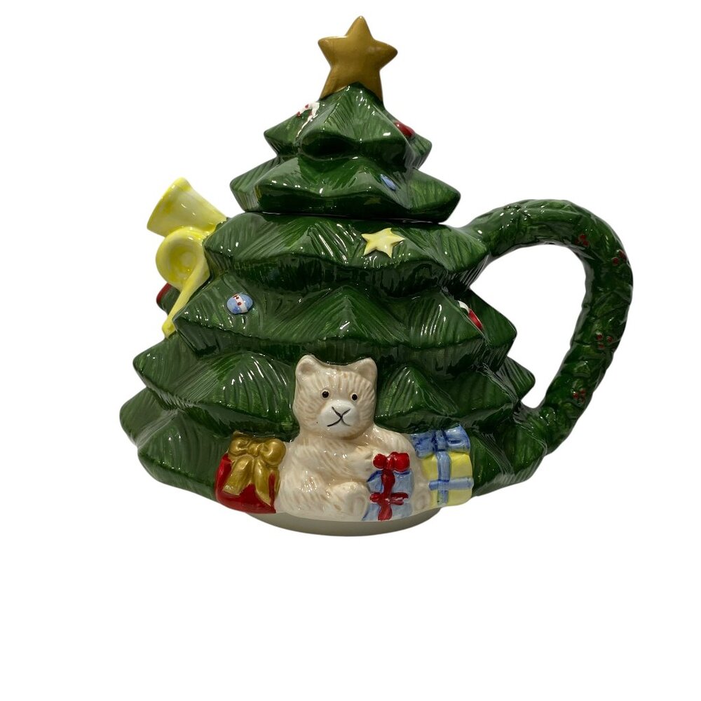 Vintage Collectible‎ Nostalgic AMC Holiday Christmas Tree Ceramic Teapot Retro